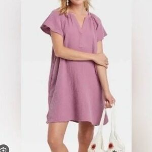 Universal Thread Purple Cap Sleeve Tunic Dress